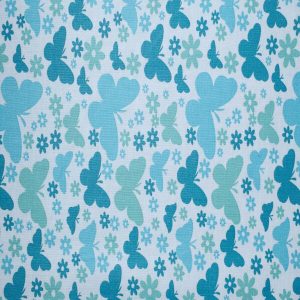 Butterflies on Teal Cotton Fabric by Quilter s Showcase