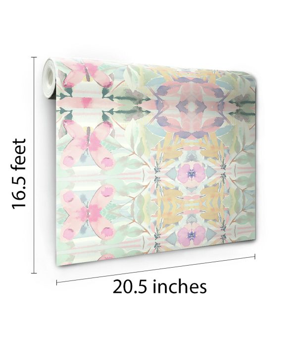 RoomMates Wallpaper Pink Synchronized Floral - Image 8