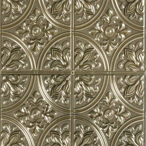 Gold Tin Peel   Stick Tile Backsplash