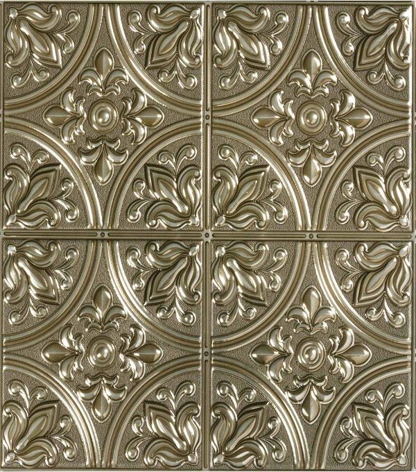 Gold Tin Peel   Stick Tile Backsplash