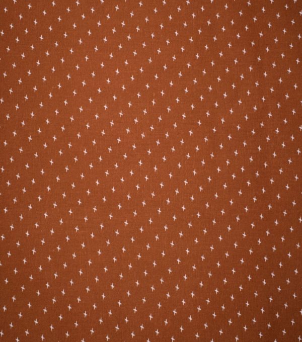 Orange Geometric Cotton Fabric
