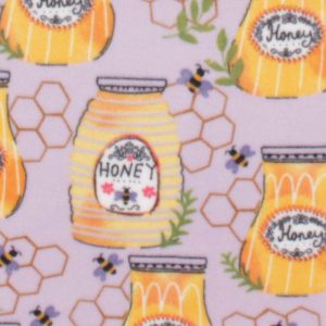 Yellow Honey Jars With Bees Anti Pill Plush Fleece Fabric