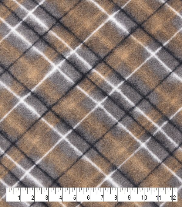 Sketch Plaid Anti Pill Fleece Fabric - Image 2