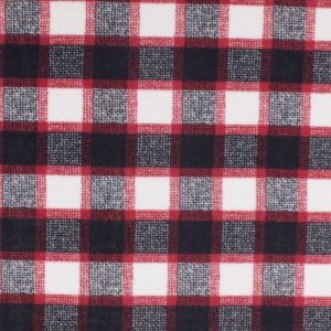 Red   Black Textured Plaid Anti Pill Fleece Fabric