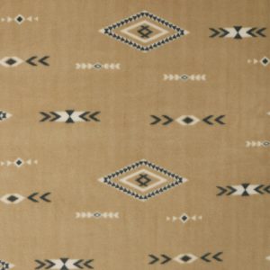 Aztec Geometrics on Tan Anti Pill Fleece Fabric