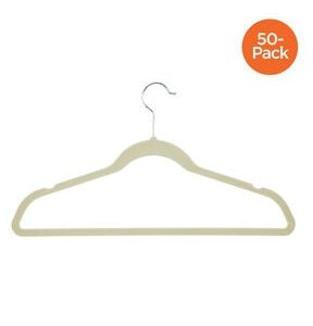 Honey Can Do 18 x 9.5 White Velvet Non Slip Suit Hangers 50pk