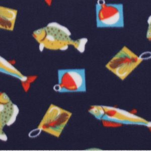 Fishing Icons Blizzard Fleece Fabric