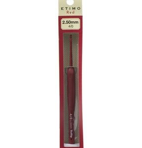 Tulip Etimo Red Crochet Hook W/ Cushion Grip-Size 4/2.50mm
