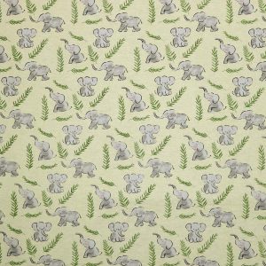 Sweet Elephants on Yellow Super Snuggle Flannel Fabric