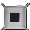 Suede-Lined Catchall Leather Valet Tray