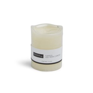 Flameless Vanilla Scented LED Rustic Pillar Candle 3 x4  Cream