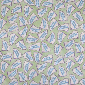 South Carolina Cotton Fabric Tossed State