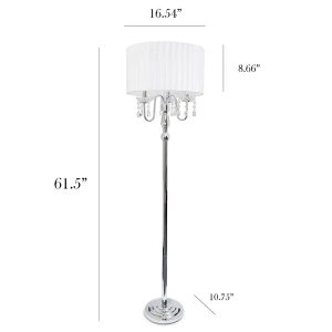 All The Rages Sheer Shade Floor Lamp with Hanging Crystals