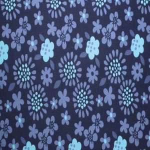 Floral Medallions on Dark Blue Cotton Fabric by Quilter s Showcase - 1