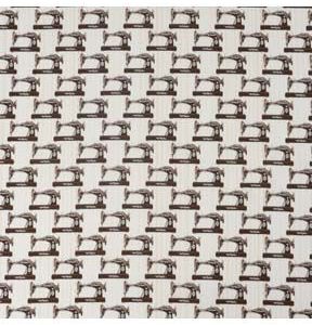 SINGER Sewing Machines on White Cotton Fabric by Keepsake Calico