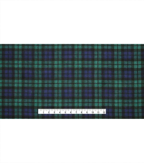 Navy Tartan 108 Wide Flannel Fabric - Image 4