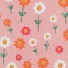 Smiling Daisies on Pink Anti Pill Fleece Fabric by POP!