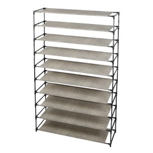 Simplify 59 Brown 10 Tier Shoe Rack
