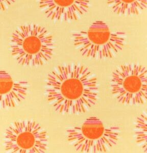 Bright Suns on Yellow Anti Pill Fleece Fabric