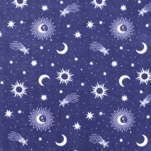 Celestials on Purple Anti Pill Fleece Fabric