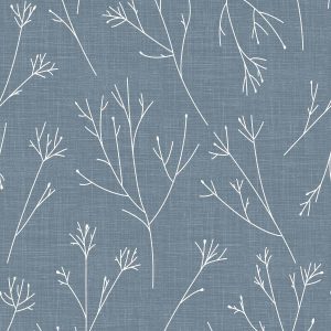 RoomMates 20.5 x 16.5  Blue Twigs Peel   Stick Wallpaper
