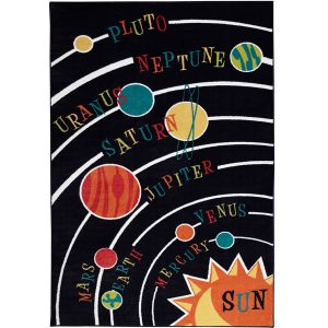 Solar System Kids Rug Black 5  X 8