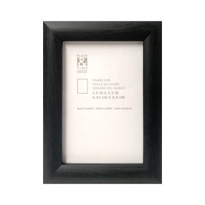 2.5 x 3.5 Matte Black Plastic Tabletop Picture Frame by Place   Time