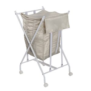 Honey Can Do 18 x 33 White   Natural No Bend Bounce Back Hamper