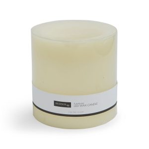 6 x 6 LED Cream Smooth Wax Pillar Candle by Hudson 43