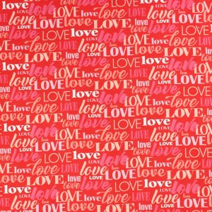 Love on Red Super Snuggle Flannel Fabric