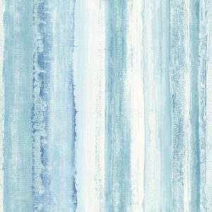RoomMates Wallpaper Blue Watercolor Stripe