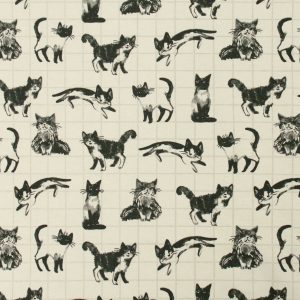 Cats on Grid Super Snuggle Flannel Fabric