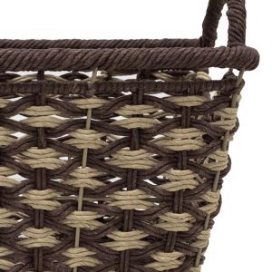 16.5 x 11 Dark Brown Woven Basket With Handles by Place   Time