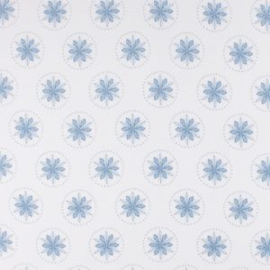 Blue Snowflakes on White Anti Pill Fleece Fabric