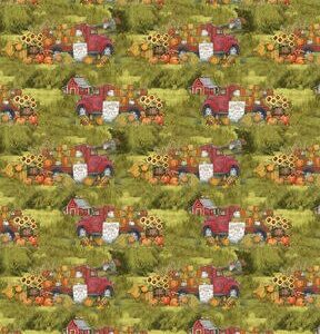 Red Truck Pumpkin Sale Harvest Cotton Fabric