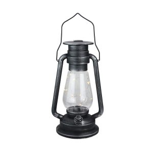 Northlight 12 Silver Black Traditional Lantern with Micro Lights