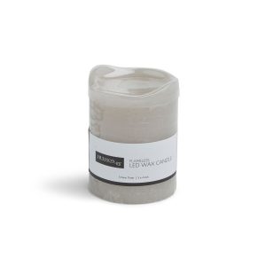 3 x 4 LED Warm Gray Inglow Rustic Pillar Candle by Hudson 43