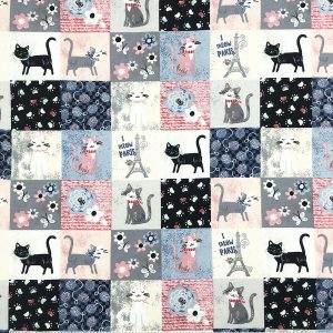 I Meow Paris Block Super Snuggle Flannel Fabric