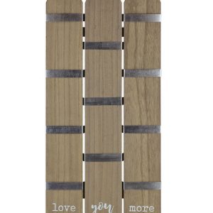 Wooden Planks Wall Decor with Galvanized Metal Natural
