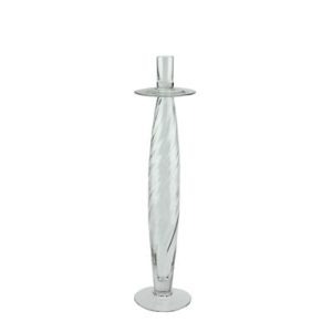 Northlight 17.5 Transparent Swirled Glass Taper Candle Holder