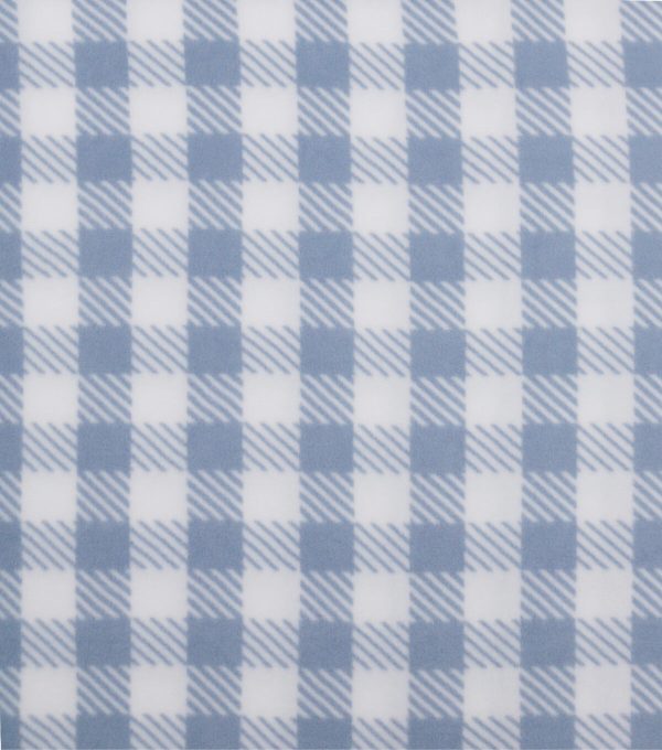 POP! Gingham Blue Lightweight Fleece Fabric