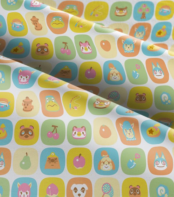 Animal Crossing Friends Tile Cotton Fabric - Image 3