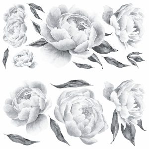 RoomMates Black Peonies Peel And Stick Decals   Black