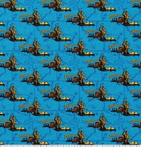 Indiana Jones Cartography Blue Cotton Fabric