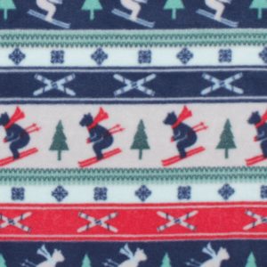 Blue   Red Polar Bear Fair Isle Anti Pill Fleece Fabric