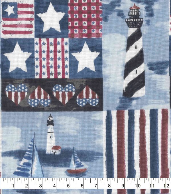 Patriotic Beachside 43  Patriotic Cotton Fabric