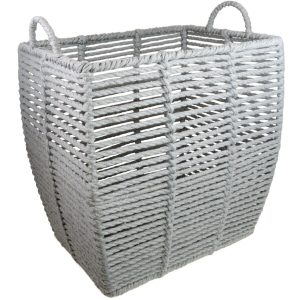 14.5 Gray Basket With Circle Handles