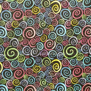 Multicolor Swirls Quilt Glitter Cotton Fabric by Keepsake Calico