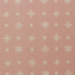 Snowflakes on Pink Super Snuggle Christmas Flannel Fabric