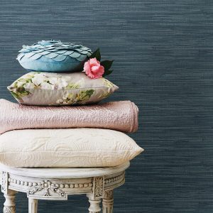 Wallpops NuWallpaper Peel   Stick Wallpaper Steel Blue Grassweave